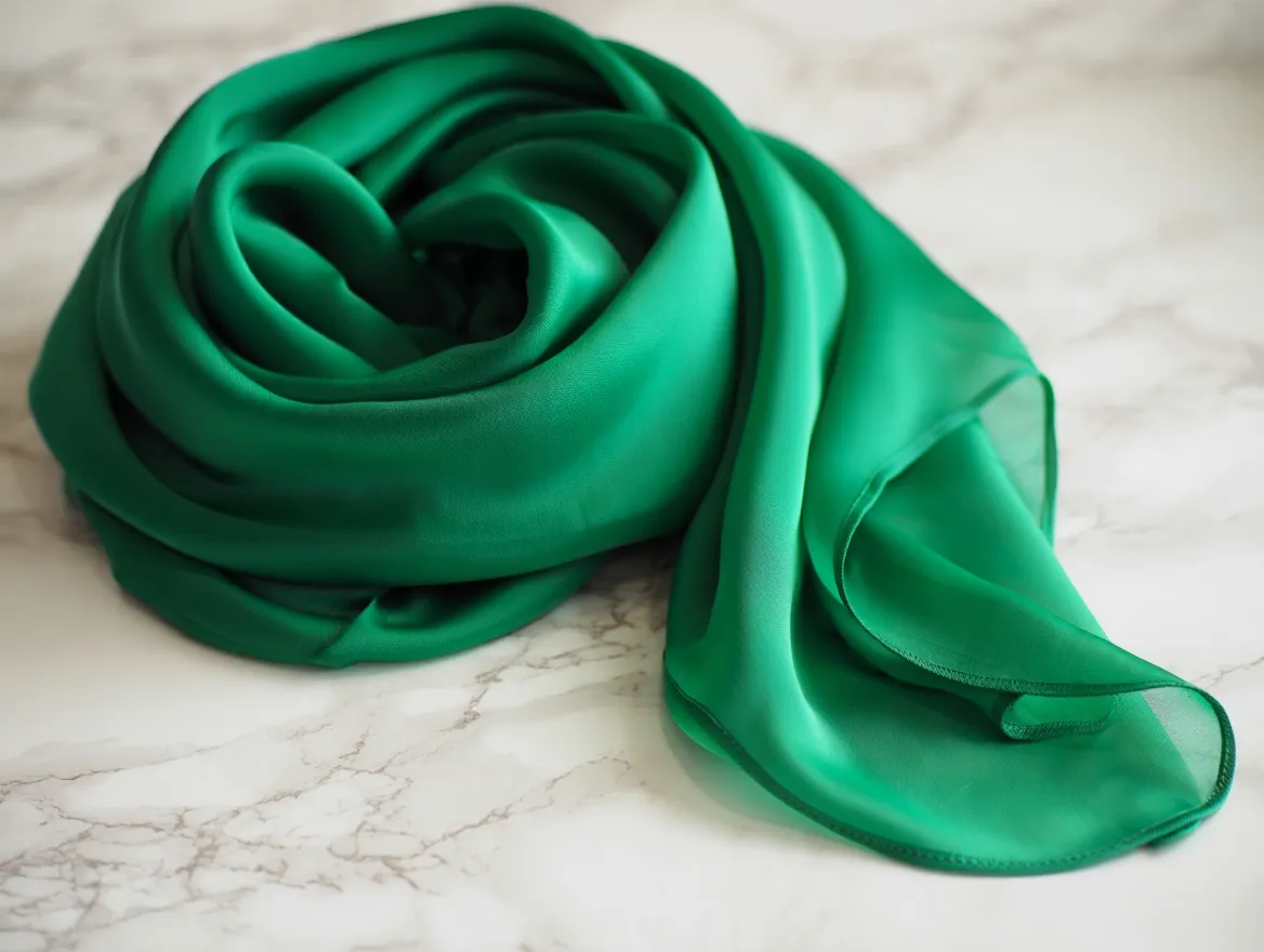 Siden halsduk i smaragdgrön